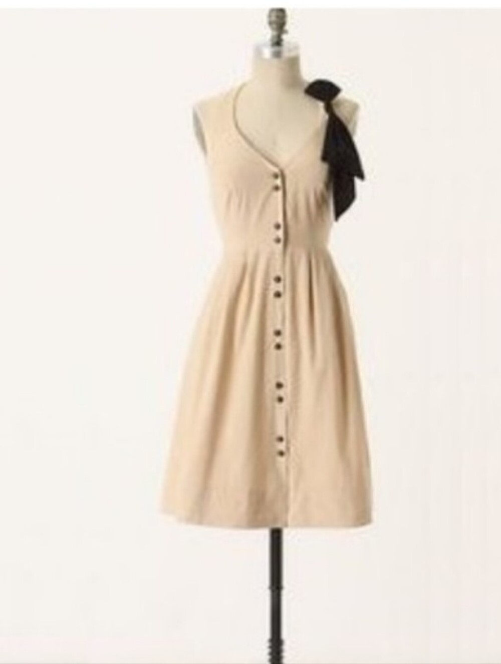 Anthropologie Maeve Khaki Halter Button-Front Sundress Sure Lock Mini Dress 2